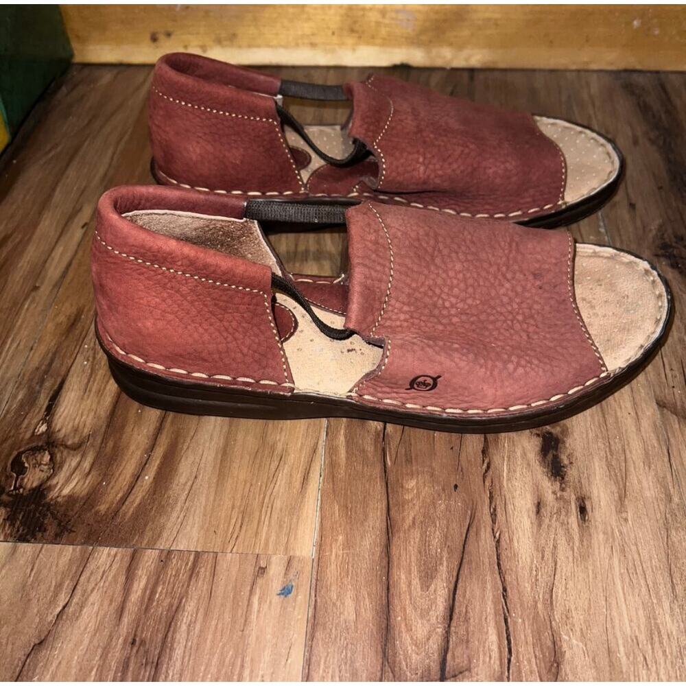 90’s Vintage Born women’s Cove Leather Open Toe Sandal Light Brown Size 9.5